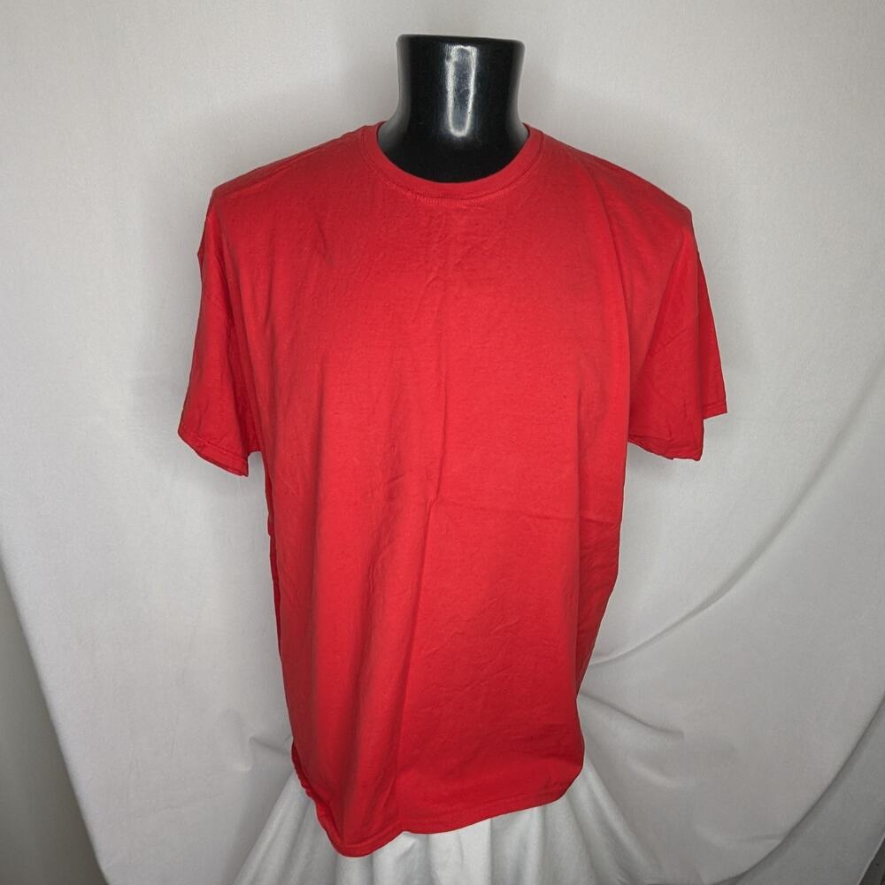 Men's Shirt FOTL Short Sleeve Cotton T-shirt for Men Red XXL